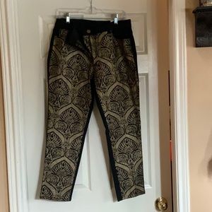 Fun Black and gold pants Lycra knit blend